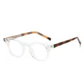 Lunettes rétro en TR90 avec monture transparente et branches à motifs écaille de tortue - Monture Transparente