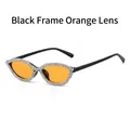 Cat eye sunglasses with black rhinestone frame and vibrant orange lenses - Black Frame Orange Lens