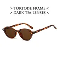 Klassische runde Sonnenbrille mit Leopard-Schildpatt-Rahmen und dunkelbraunen Gläsern - Leopardenrahmen Dunkelbraune Linsen