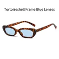 Lunettes de soleil écaille de tortue tendance avec verres bleu clair et monture ovale - Monture Écaille Verres Bleus