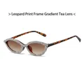 Occhiali da sole cat-eye leopardati con strass brillanti e lenti sfumate tè - Montatura Tartarugata Lenti Sfumate Marroni