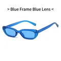 Lunettes de soleil œil-de-chat à petite monture bleue transparente et verres bleus - Monture Bleue / Verres Bleus