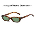 Lunettes de soleil à monture léopard et verres verts au style rétro ovale chic - Monture Léopard Verres Verts