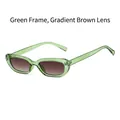 Lunettes de soleil tendance à monture verte translucide et verres dégradés couleur thé - Monture Verte Verres Thé Dégradé