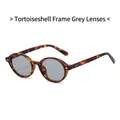 Classic round sunglasses in tortoiseshell frame with grey lenses for men and women - Tortoise Frame Gray Lens