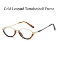Occhiali cat-eye chic con montatura in metallo dorato e dettagli leopardati - Montatura Oro Leopardo