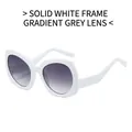 Cat eye sunglasses in solid white frame with gradient grey lenses in retro style - Solid White Frame / Gradient Grey Lenses