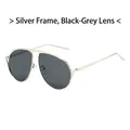 Occhiali da sole aviator classici con montatura argento e lenti grigio nere premium - Montatura Argento Lente Grigio Nero