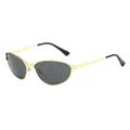 Chique cat-eye zonnebril met goudkleurig metalen frame en zwart-grijze glazen - Gouden Frame Zwart Grijs