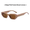 Gafas de sol geométricas rosa loto con lentes de té para un look de estilo urbano - Montura Rosa Lente Té