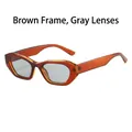 Retro geometric sunglasses featuring a tea amber transparent frame and gray lenses - Tea Frame Grey Lens