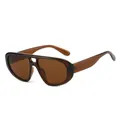 Lunettes de soleil aviateur oversize vintage avec monture thé et verres teintés assortis - Monture Thé Verres Thé