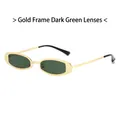 Retro small oval metal sunglasses with gold frame and dark green lenses for a chic look - Gold Frame Dark Green Lenses