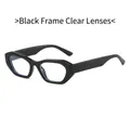 Modern black geometric thick frame glasses with clear lenses and street style design - Black Frame Clear Lenses
