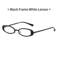Lunettes de soleil ovales noires à monture métallique fine et verres clairs - Monture Noire Verres Transparents