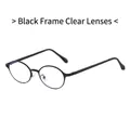 Retro oval black frame sunglasses with transparent white lenses for a trendy unisex look - Black Frame Clear Lenses