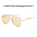 Classic aviator sunglasses with a gold metal frame and champagne tinted lenses - Gold Frame Champagne Lens