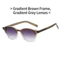 Fashionable TR frame sunglasses in gradient tea brown with gradient grey purple lenses - Gradient Tea Frame Gradient Grey Lens