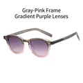 Fashionable grey pink gradient TR frame sunglasses with purple grey gradient lenses - Gray Pink Frame Gradient Gray Lens