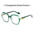 Occhiali da sole oversize alla moda con montatura verde trasparente e dettagli in oro - Verde Trasparente