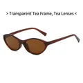 Lunettes de soleil rétro avec monture thé transparent et verres teintés assortis - Monture Thé Transparente Verres Thé