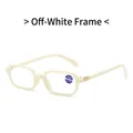 Occhiali da lettura quadrati beige con lenti anti luce blu e diottria +2.00 - +2.00 Diottria / Montatura Beige