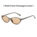 Occhiali da sole cat-eye cachi con lenti champagne per un look vintage di tendenza - Montatura Cachi Lente Champagne