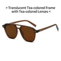 Occhiali da sole aviator retrò con montatura tè trasparente e lenti color tè - Montatura Tè Trasparente Lenti Tè