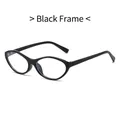 Occhiali anti-luce blu con montatura cat-eye nera lucida dal design classico - Montatura Nera