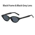 Ovale schwarze Sonnenbrille mit dunkelgrauen Gläsern und UV-Schutz-Beschichtung - Schwarzer Rahmen Schwarz Graue Gläser