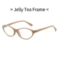 Ultralight cat-eye anti-blue light glasses frame in translucent jelly tea amber color - Jelly Tea Frame
