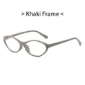 Ultralight cat-eye khaki frame glasses with clear anti-blue light lenses for teens - Khaki Frame