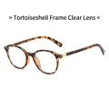 Lunettes de soleil rondes rétro en écaille avec verres clairs et détails dorés - Monture Demi Verres Transparents