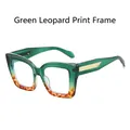 Retro-Cat-Eye-Sonnenbrille mit grünem Leoparden-Farbverlauf und goldenen Metalldetails - Grüner Leopardenrahmen