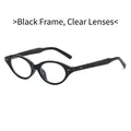 Lunettes de soleil ovales rétro avec monture noire et verres clairs à points métalliques - Monture Noire Verres Transparents