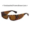 Square tortoiseshell sunglasses with brown lenses and wide fashion side shields - Tortoiseshell Frame Tea Lens