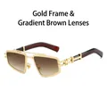 Lunettes de soleil aviateur avec monture en métal doré et verres dégradés marron - Monture Dorée Verres Thé Dégradé