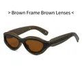 Retro cat-eye sunglasses featuring tea-colored frames and matching tinted lenses - Tea Frame Tea Lens