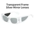 Chic transparent frame sunglasses with reflective silver mercury lenses for trendy street style - Transparent Frame Silver Mirror