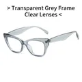 Cat eye sunglasses in transparent grey frame with clear lenses for a stylish look - Transparent Grey Frame Clear Lens