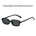 Gafas de sol cuadradas de montura gruesa negro brillante con lentes gris oscuro para unisex - Montura Negro Brillante Lente Gris