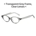 Lunettes anti-lumière bleue ovales avec monture gris transparent et verres clairs - Monture Gris Transparent Verres Transparents