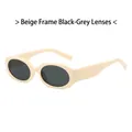 Retro cream white rectangular sunglasses with dark grey lenses in a classic fashion style - Off-White Frame Grey Lens