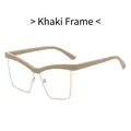 Cat eye glasses featuring solid coffee top frame and gold metal bottom rims - Solid Coffee
