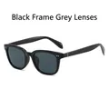Classic square black frame sunglasses with dark grey lenses and silver stud detail - Black Frame Black Grey Lens