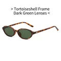 Vintage tortoiseshell oval sunglasses with dark green lenses and silver heart detail - Tortoiseshell Frame Dark Green Lens