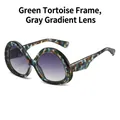 Gafas de sol oversize con montura de carey verde y modernos cristales grises degradados - Montura Carey Verde Lentes Degradadas Grises