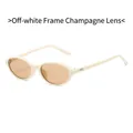 Retro oval sunglasses with cream white frame, champagne lenses and heart detail - Creamy White Frame Champagne Lens