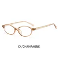 Oval retro champagne glasses frames with anti-blue light clear champagne frames - Champagne Frame Transparent Lens