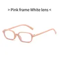 Fashionable pink thick frame eyewear with clear lenses for a trendy minimalist look - Pink Frame Clear Lens